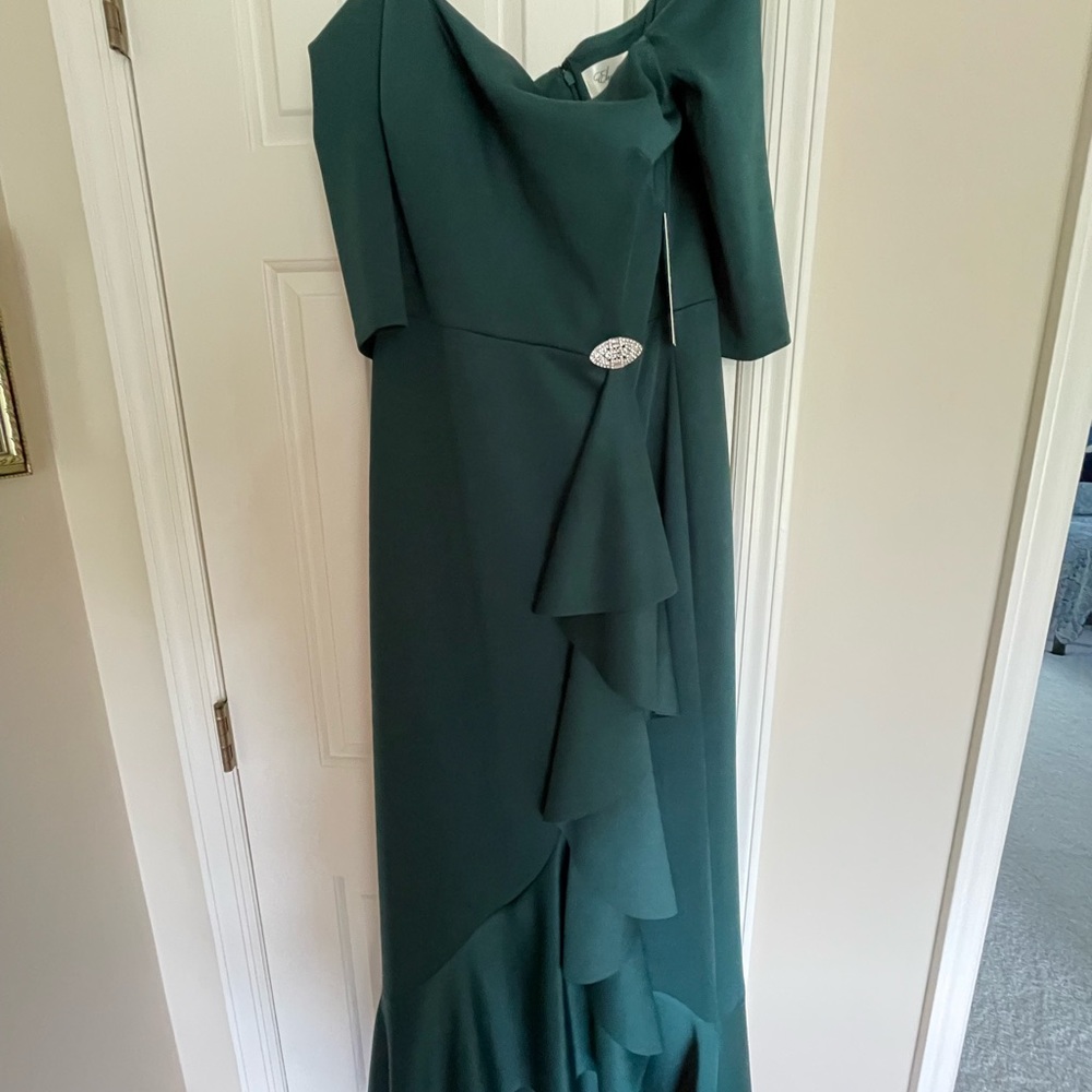 Eliza J Off the Shoulder Ruffle Gown